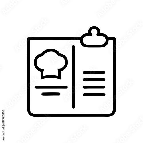 Recipe Book Icon Representing Cooking Ideas, Culinary Instructions, and Kitchen Inspiration
