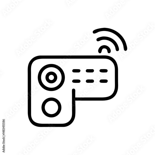 Remote Control Device Icon Representing Wireless Operation, Electronic Control, and Smart Device Interaction