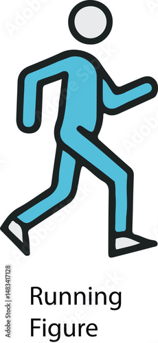 Minimalist Running Person Icon – Fitness, Exercise, Sports Symbol