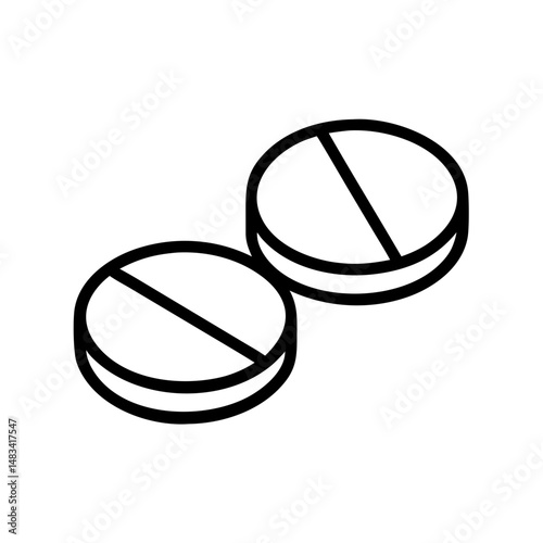 Round Tablets Icon Representing Oral Medication, Pharmaceutical Pills, and Medical Treatment