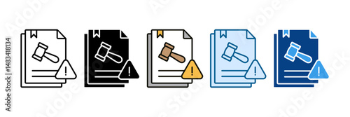 Legal Peril Icon Set Multiple Style Collection