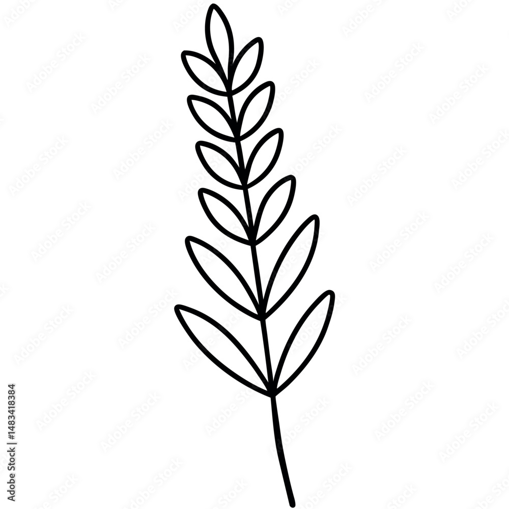 Fototapeta premium Lavender Flower Single Line Art – Minimal Vector Perfect for Eco Branding