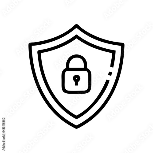 Secure Shield Symbol Icon Representing Protection, Safety, and Trusted Security Defense