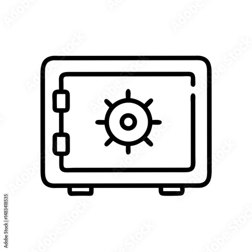 Secure Vault Safe Icon Representing Protected Storage, Financial Security, and Confidential Asset Protection