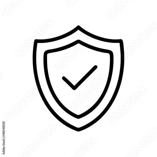 Security Shield Check Icon Representing Verified Protection, Trusted Access, and Safe Authorization