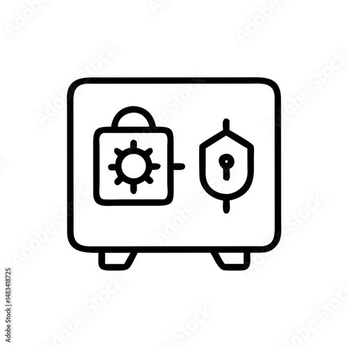 Security Vault Icon Representing Safe Storage, Financial Protection, and Secure Access