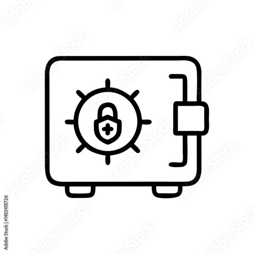Security Vault Icon Representing Safe Storage, Financial Protection, and Secure Access
