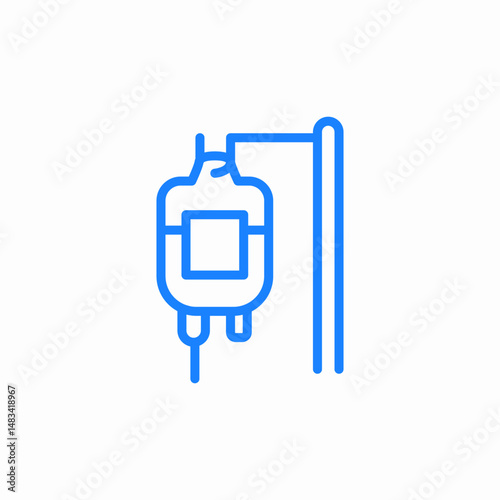 intravenous drops system hung on stand icon sign vector