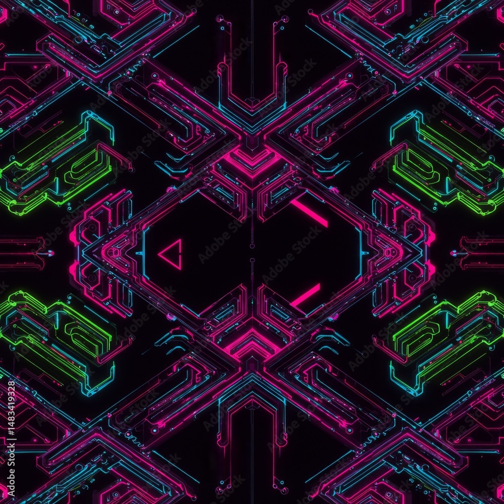 Abstract Geometric Neon Pattern Background Abstract Geometric Neon Pattern Background