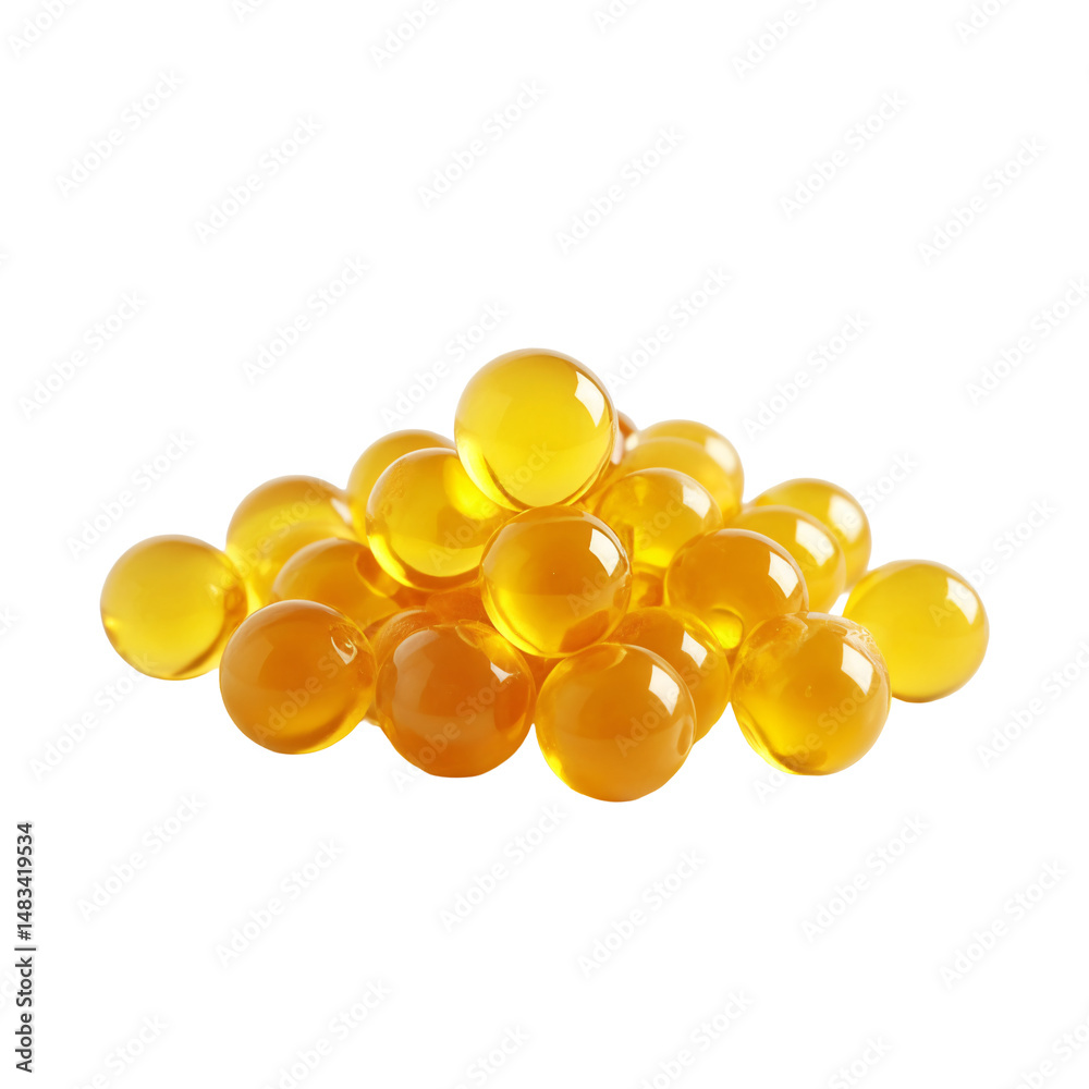 Fototapeta premium A pile of yellow glass marbles