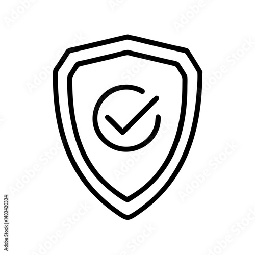 Shield with Checkmark Icon Representing Verified Security, Protection Approval, and Trusted Safety Assurance