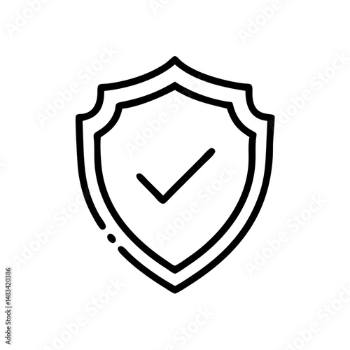 Shield with Checkmark Icon Representing Verified Security, Protection Approval, and Trusted Safety Assurance