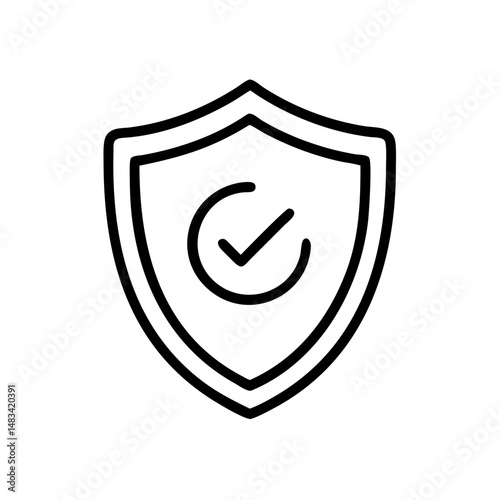 Shield with Checkmark Icon Representing Verified Security, Protection Approval, and Trusted Safety Assurance