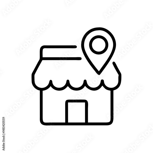Shop Icon Representing Local Shopping, Retail Business, and Community Commerce