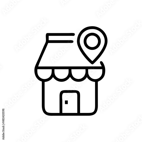 Shop Icon Representing Local Shopping, Retail Business, and Community Commerce