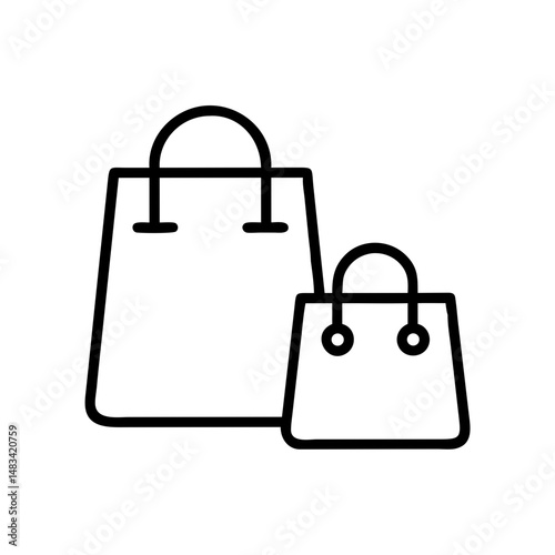 Shopping Bags Icon Representing Vacation Shopping, Retail Purchases, and Travel Consumer Experience