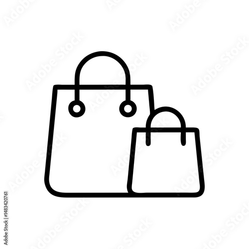 Shopping Bags Icon Representing Vacation Shopping, Retail Purchases, and Travel Consumer Experience