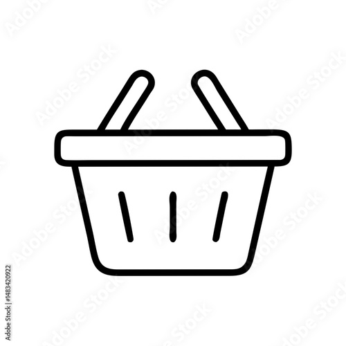 Shopping Basket Icon Representing Retail Purchase, Consumer Goods, and E-Commerce Shopping
