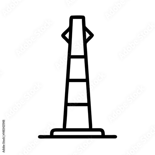 Simple Vertical Tower Icon Representing Tall Building, Urban Architecture, and Structural Design