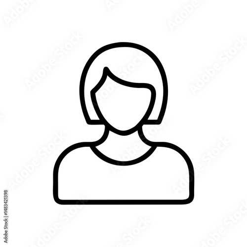 Single User Profile Icon Representing Personal Account, Identity, and Individual User Interface