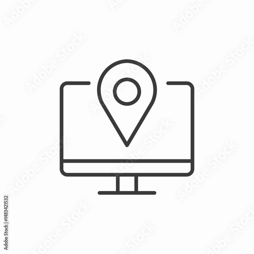location computer screen icon sign vector