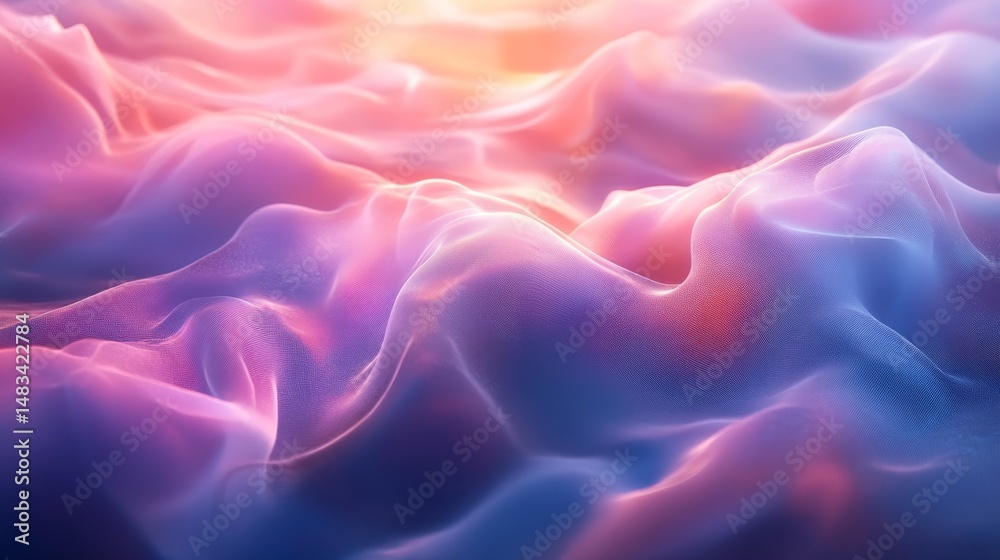 Obraz premium Abstract swirling shapes in vibrant pastel colors.