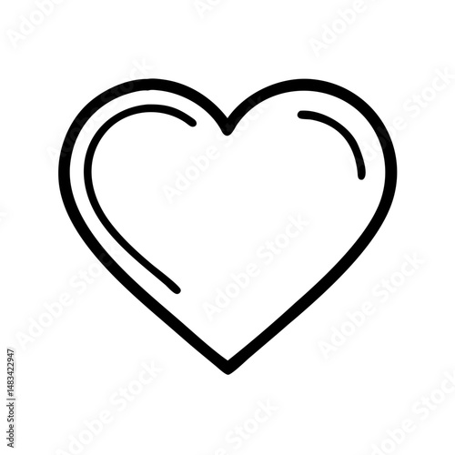 Solid Heart Icon Representing Love, Emotion, and Romantic Affection