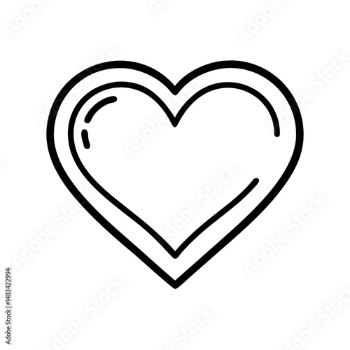 Solid Heart Icon Representing Love, Emotion, and Romantic Affection