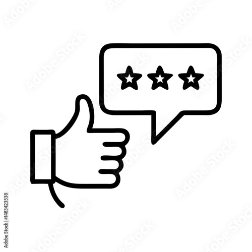 Speech Bubble with Thumbs Up Icon Representing Positive Feedback, Approval, and Social Interaction