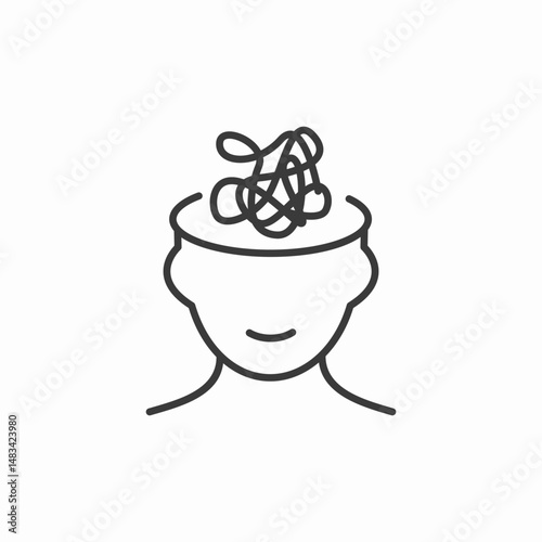 messy mind icon sign vector