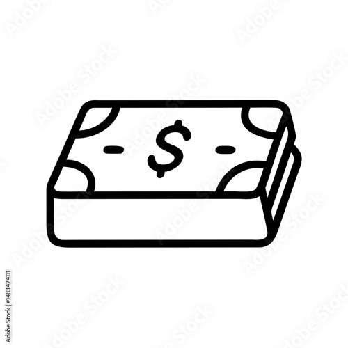 Stack of Dollar Bills Icon Representing Cash, Payment, and Financial