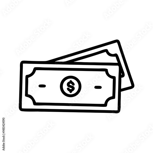 Stack of Dollar Bills Icon Representing Cash, Payment, and Financial
