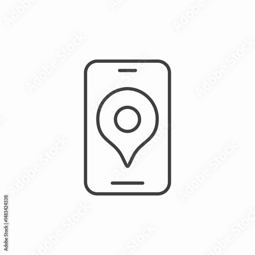 mobile location tracking icon sign vector