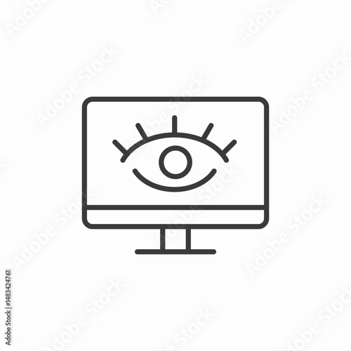 monitor eye visibility icon sign vector