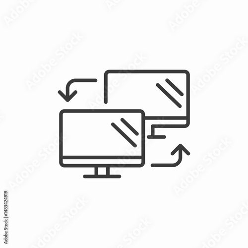monitor screen swap icon sign vector