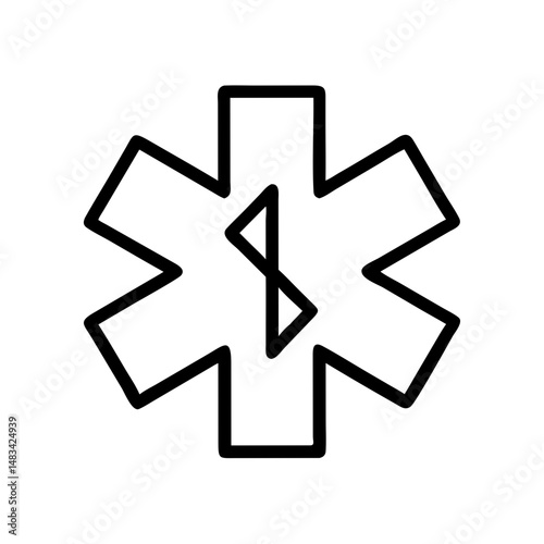 Star of Life Icon Representing Emergency Medical Services, First Aid Response, and Healthcare Assistance