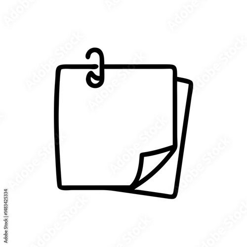 Sticky Note Icon Representing Reminder, Quick Memo, and Task Notification