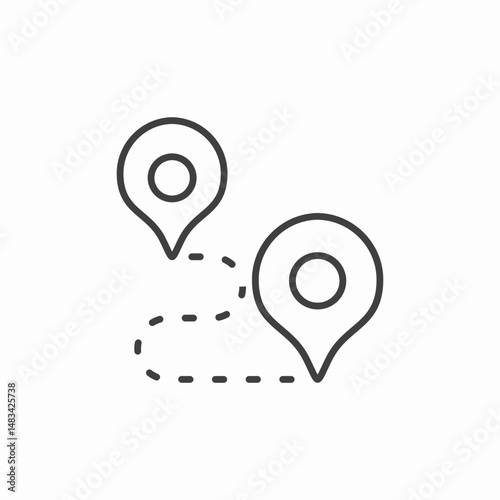 navigation route markers icon sign vector