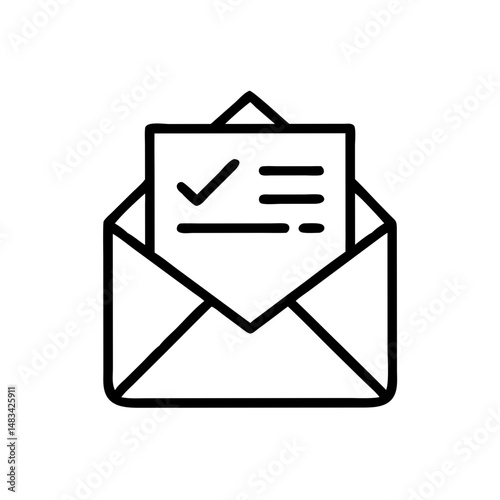 Survey Result Email Icon Representing Feedback Summary, Digital Report Delivery, and Online Response Notification