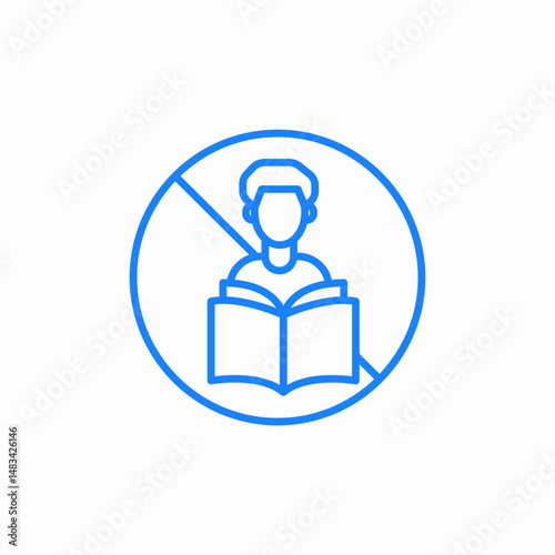 no reading icon sign vector