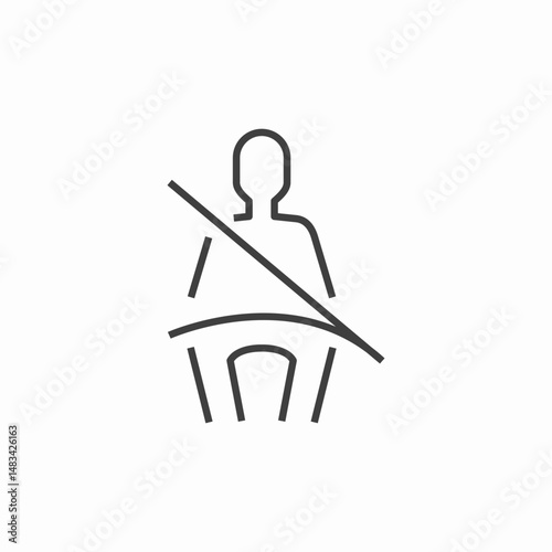 no seatbelt warning icon sign vector