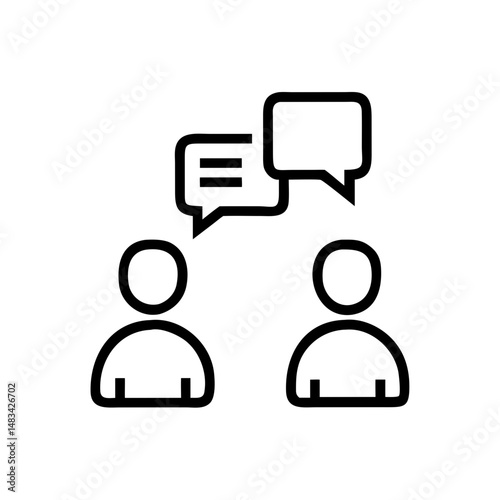 Team Communication Icon Representing Collaborative Dialogue, Group Interaction, and Workplace Information Exchange
