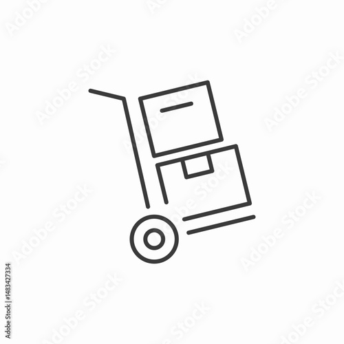 package handling cart icon sign vector