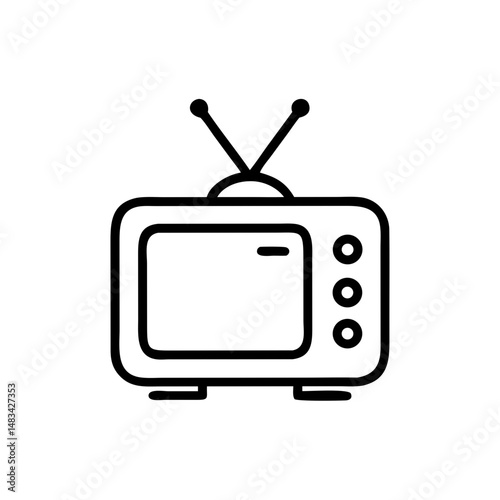 Television Icon Representing Hotel Entertainment, In-Room Media Access, and Guest Leisure Services