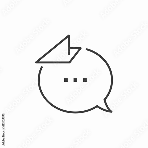paper airplane message icon sign vector