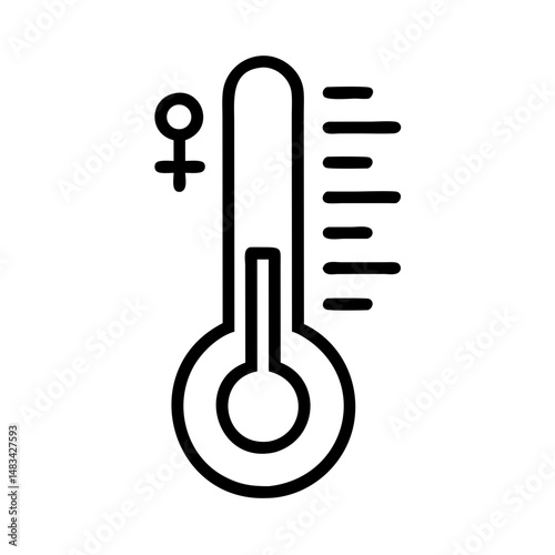 Thermometer Icon Representing Temperature Check, Health Monitoring, and Heat Measurement