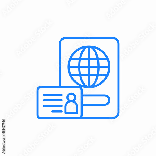 passport id icon sign vector