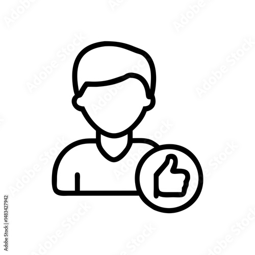 Thumbs Down User Icon Representing Negative Feedback, Disapproval Response, and User Rating Interaction