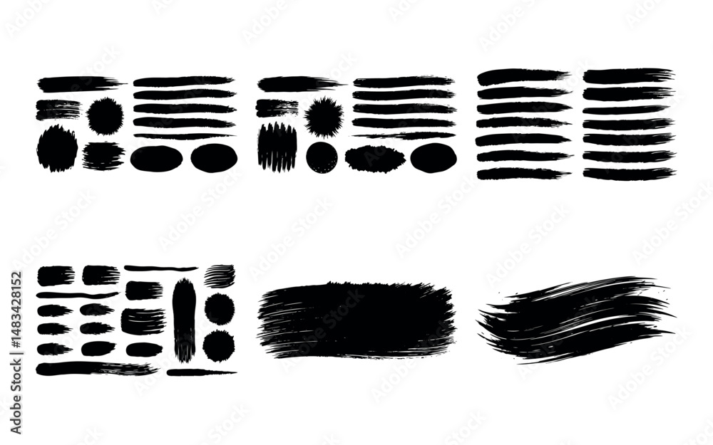 Brush Stroke Paint Set . Abstract grunge paint brush stroke set.