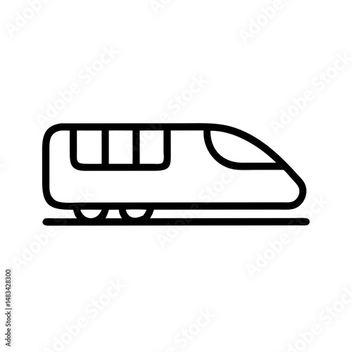 Train Icon Representing Railway Travel, Public Transportation, and Long-Distance Commuting